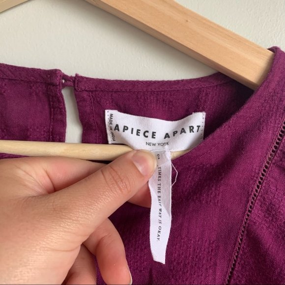 APIECE APART Purple Peasant Blouse Top Long Sleeve - Picture 3 of 10